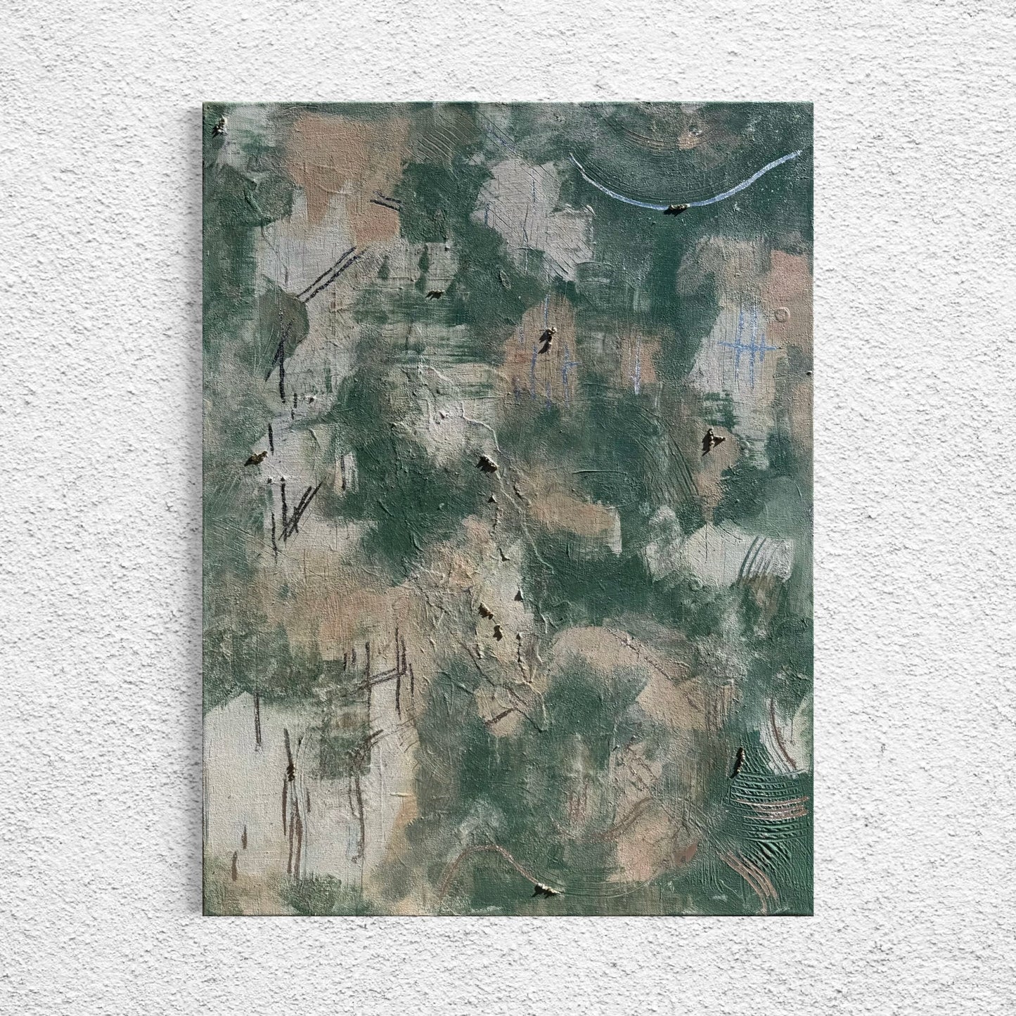 'Green in Harmony' Original Leinwand, Abstrakte Acrylmalerei, Ungerahmte Leinwand