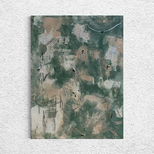 'Green in Harmony' Original Leinwand, Abstrakte Acrylmalerei, Ungerahmte Leinwand