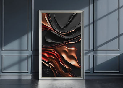 Dark Velvet Poster, Elegantes Wandposter, Schwarz Rosegoldene Wandkunst, ungerahmt - Hochwertiges Künstlerpapier, seidenmatt