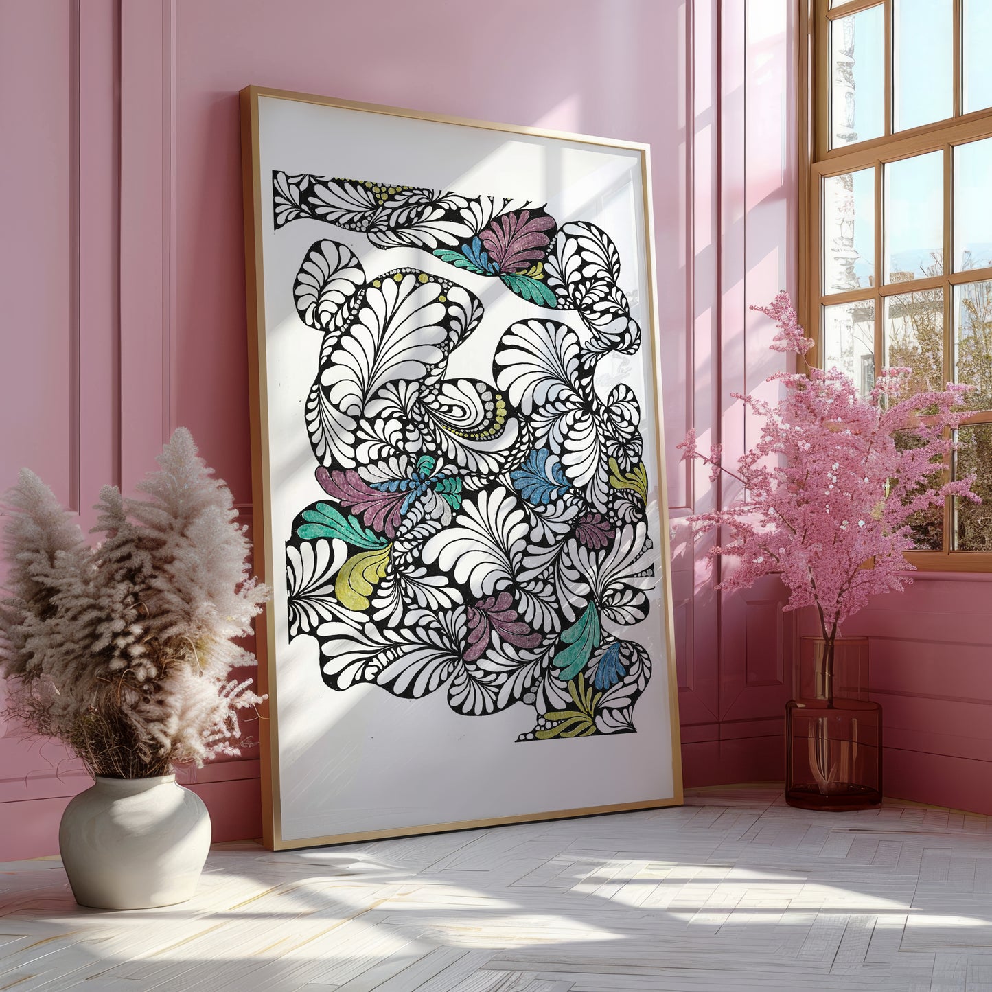 Neurografik Poster, Minimalistische geometrische Wandkunst, Wanddeko Wohnzimmer, ungerahmt, Wall Art, Wall Decor, Trendy Wall Art Prints - Hochwertiges Künstlerpapier, seidenmatt