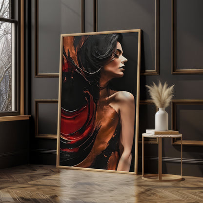 Dark Velvet Poster, Elegantes Wandposter, Kunstdruck, Schwarz Rosegoldene Wandkunst, ungerahmt - Hochwertiges Künstlerpapier, seidenmatt