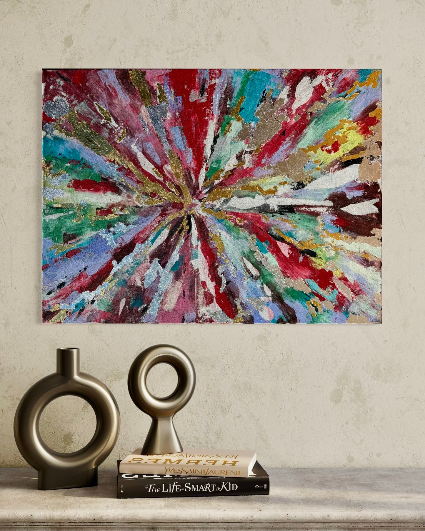 'Colors in Illusion'  Original Leinwand, Abstrakte Acrylmalerei, Ungerahmte Leinwand