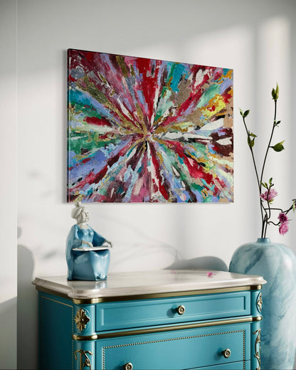 'Colors in Illusion'  Original Leinwand, Abstrakte Acrylmalerei, Ungerahmte Leinwand
