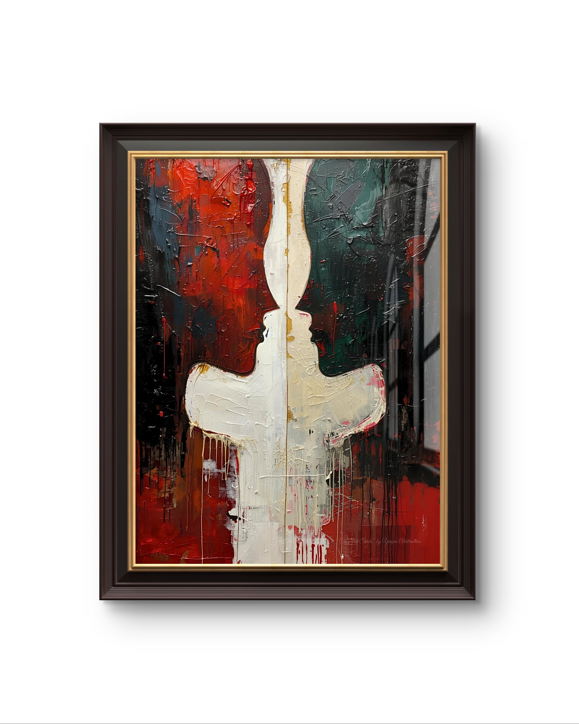 Abstrakte Weihnachtskunst von Unique ArtStraction – Verbindung, Wärme und Achtsamkeit in modernen Farbtönen interpretiert. Weihnachtliche Farben, Familie, Verbundenheit, Geschenk, Liebe