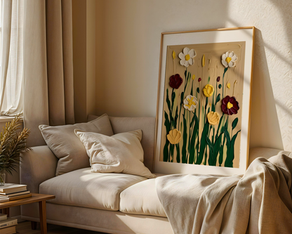 Flowers of Spring Poster, Florales Acyrlbild, Blumenmotiv, Frühling Poster, Abstrakte Wandkunst,  ungerahmt; Wall Art, Home Decor, Art Prints - Hochwertiges Künstlerpapier, seidenmatt