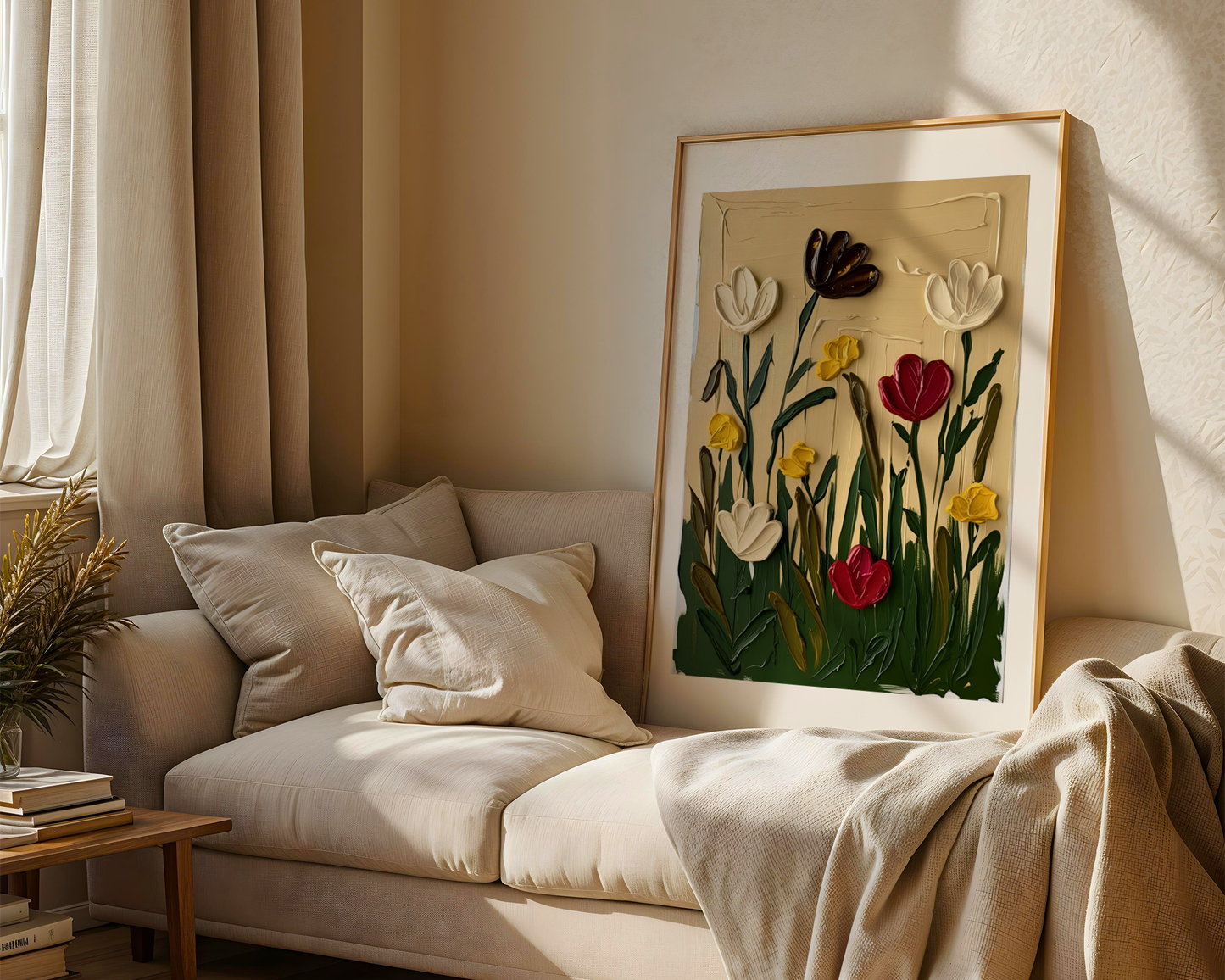 Flowers of Spring Poster, Florales Acyrlbild, Blumenmotiv, Frühling Poster, Abstrakte Wandkunst,  ungerahmt; Wall Art, Home Decor, Art Prints -Hochwertiges Künstlerpapier, seidenmatt