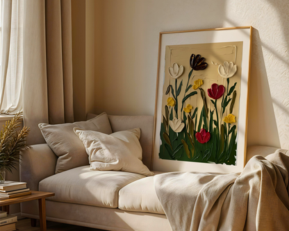 Flowers of Spring Poster, Florales Acyrlbild, Blumenmotiv, Frühling Poster, Abstrakte Wandkunst,  ungerahmt; Wall Art, Home Decor, Art Prints -Hochwertiges Künstlerpapier, seidenmatt