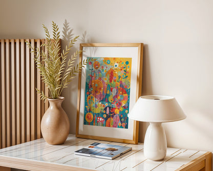 Colorful Wonder, Abstraktes buntes Poster mit vielen Farbklecksen, Kunstdruck für Kinderzimmer, ungerahmt -Hochwertiges Künstlerpapier, seidenmatt