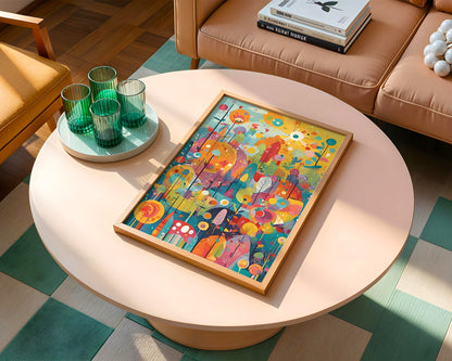 Colorful Wonder, Abstraktes buntes Poster mit vielen Farbklecksen, Kunstdruck für Kinderzimmer, ungerahmt -Hochwertiges Künstlerpapier, seidenmatt