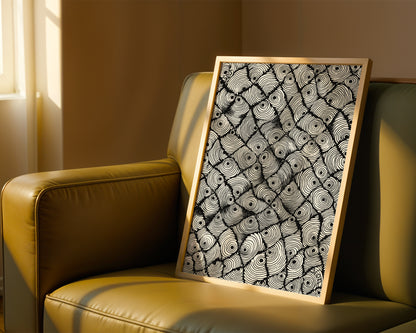 Neurografik Poster, Minimalistische geometrische Wandkunst, Wanddeko Wohnzimmer, ungerahmt, Wall Art, Wall Decor, Trendy Wall Art Prints - Hochwertiges Künstlerpapier, seidenmatt