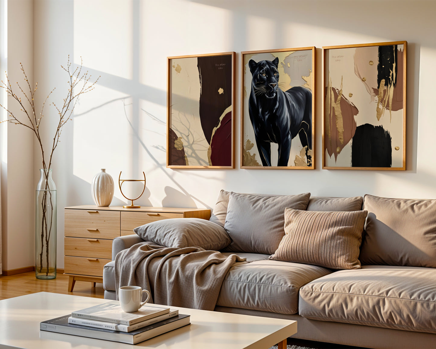 Black Panthera, Panther Poster, Schwarz Goldene Wandkunst, Animal Print, Wanddekoration, ungerahmt; Wall Art, Home Decor - Hochwertiges Künstlerpapier, seidenmatt