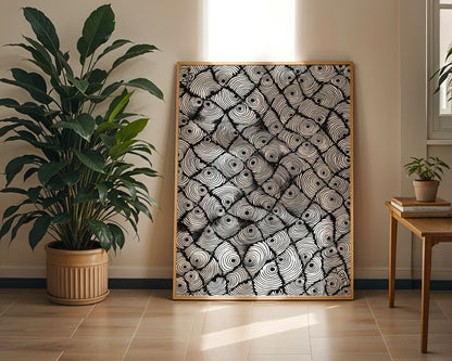 Neurografik Poster, Minimalistische geometrische Wandkunst, Wanddeko Wohnzimmer, ungerahmt, Wall Art, Wall Decor, Trendy Wall Art Prints - Hochwertiges Künstlerpapier, seidenmatt