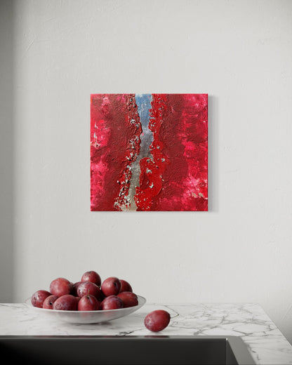 'Kiss in Glamour' Original-Leinwand, Abstrakte Acrylmalerei, Ungerahmte Leinwand