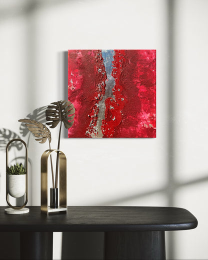 'Kiss in Glamour' Original-Leinwand, Abstrakte Acrylmalerei, Ungerahmte Leinwand