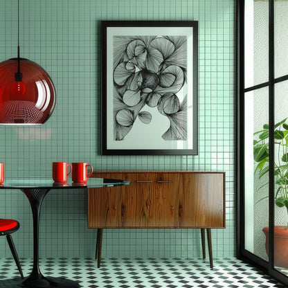 Neurografik Poster, Minimalistische geometrische Wandkunst, Wanddeko Wohnzimmer, ungerahmt, Wall Art, Wall Decor, Trendy Wall Art Prints - Hochwertiges Künstlerpapier, seidenmatt