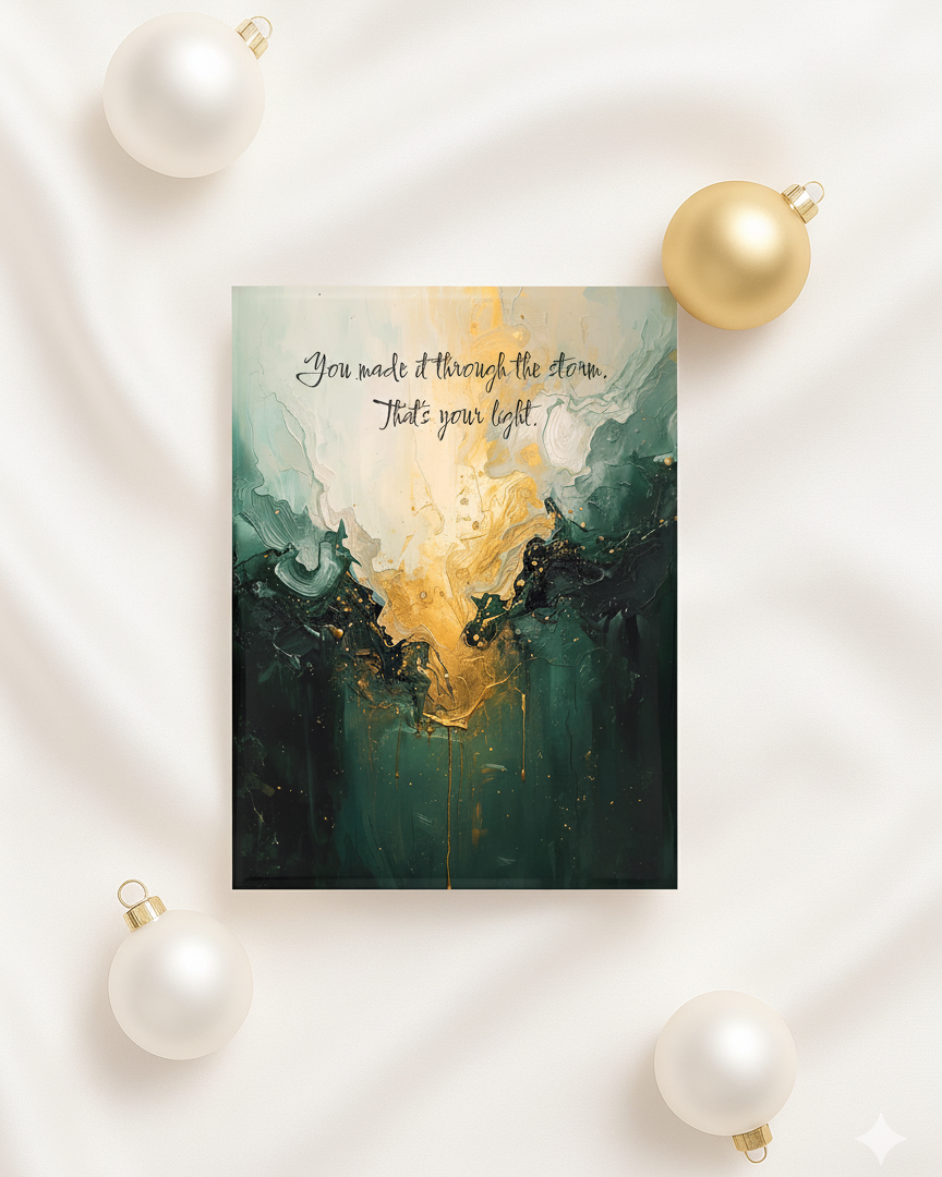 A6 Weihnachtskarten, hochwertige Weihnachtskarten zum Aufhängen oder verschenken. Kunstkarten mit inspirierenden Zitaten von Unique ArtStraction – abstrakte Kunst, liebevolle Sprüche, kleine Gesten für die Liebsten