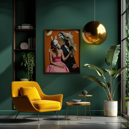 Animal Society -  Extravagantes Poster, Italienisches Paar, Luxury Decor, Modern Art, Italian Design, Trendy Wall Art