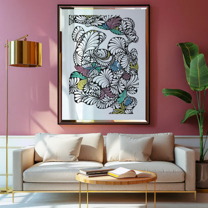 Neurografik Poster, Minimalistische geometrische Wandkunst, Wanddeko Wohnzimmer, ungerahmt, Wall Art, Wall Decor, Trendy Wall Art Prints - Hochwertiges Künstlerpapier, seidenmatt