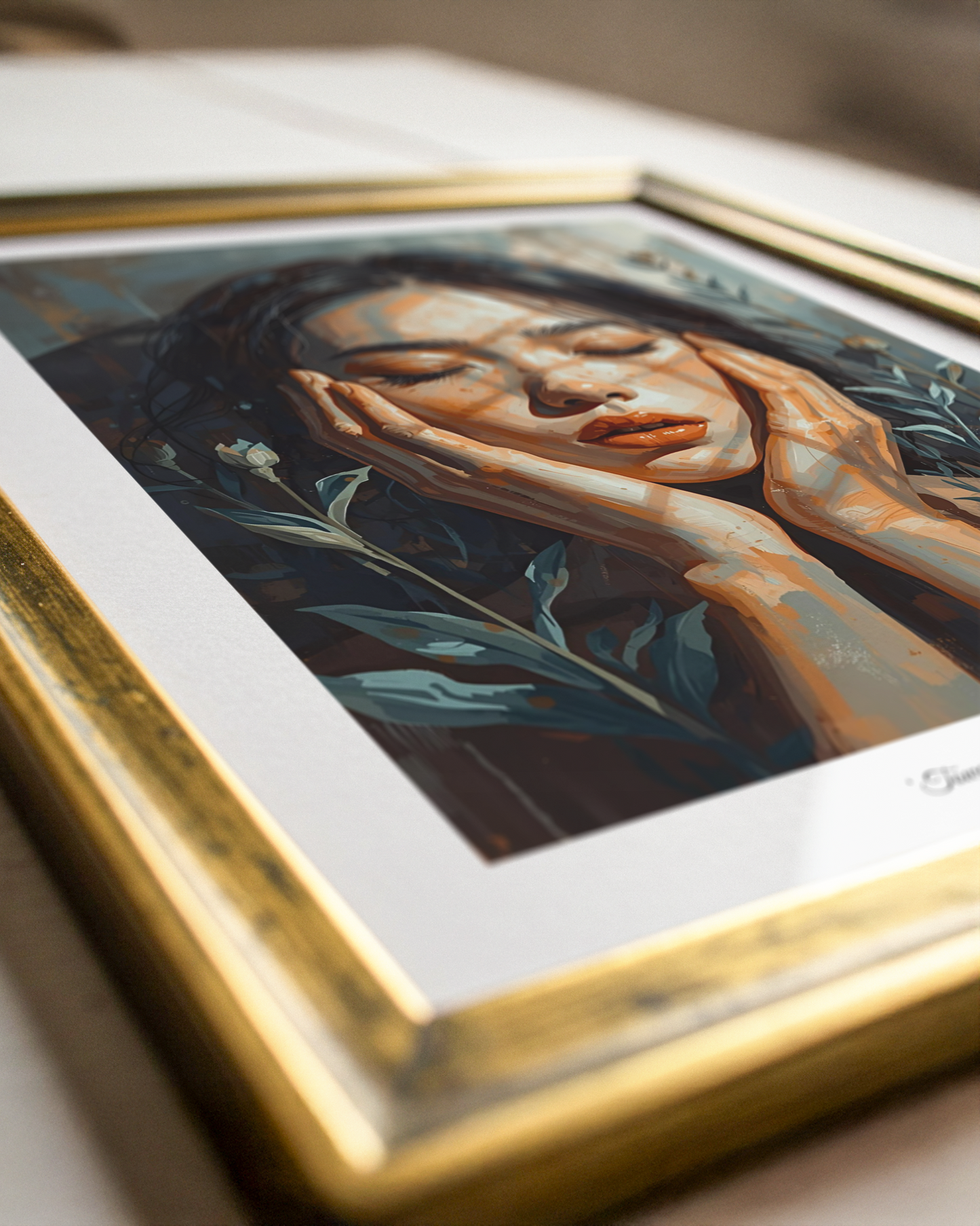 'Towards the Dawn' Feminines Porträt Poster über Entschlossenheit