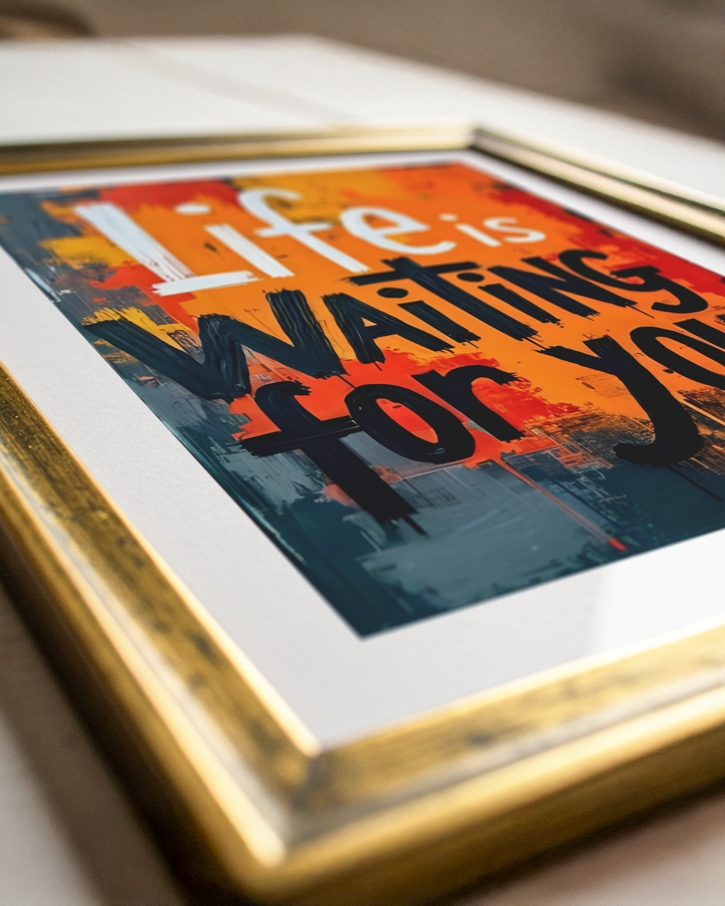 'Life is waiting..' Inspirierendes Sprüche Poster