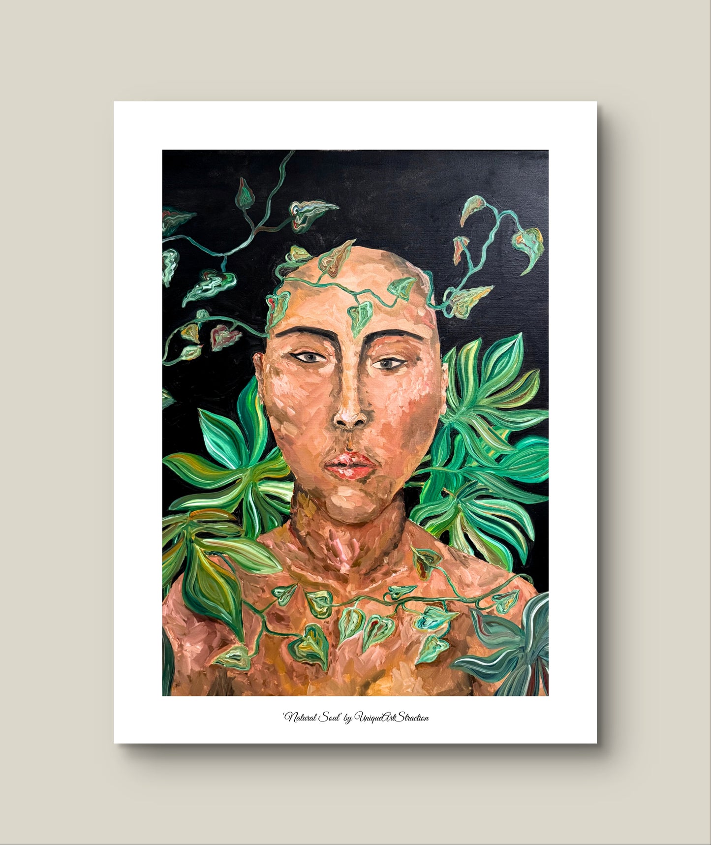 'Natural Soul', Poster Ölmalerei über natürliche Schönheit