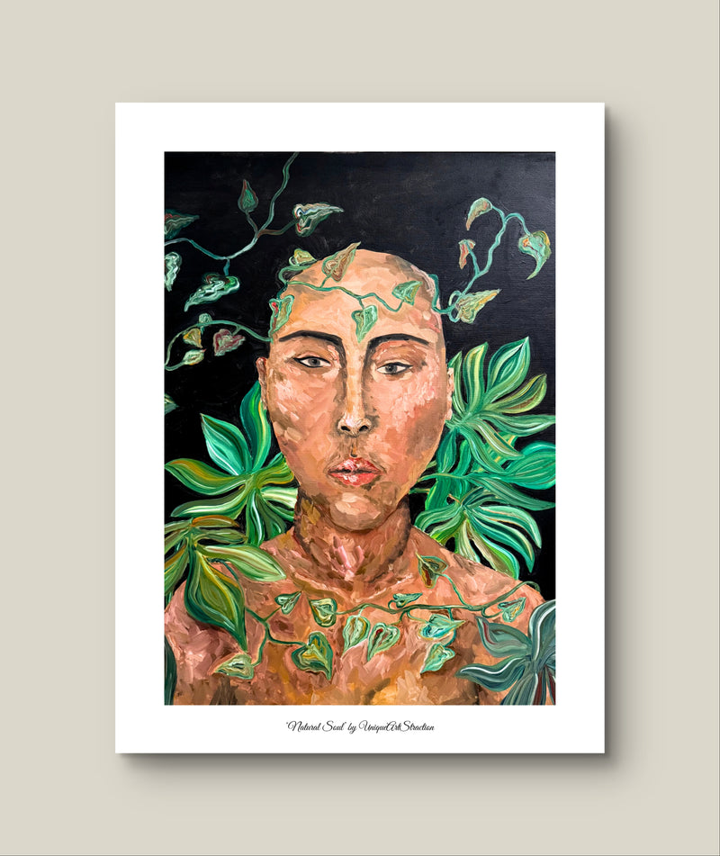 'Natural Soul', Poster Ölmalerei über natürliche Schönheit