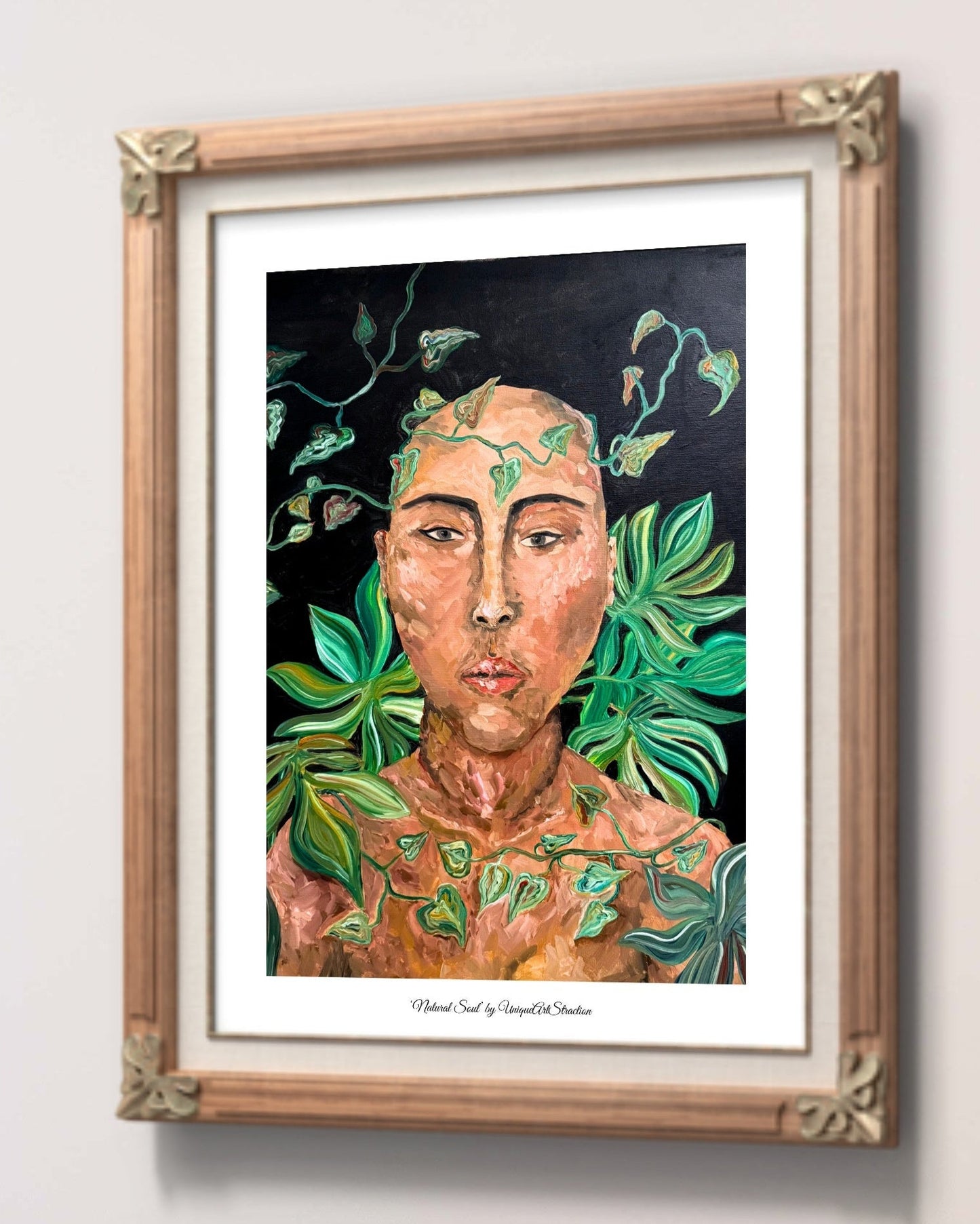 'Natural Soul', Poster Ölmalerei über natürliche Schönheit