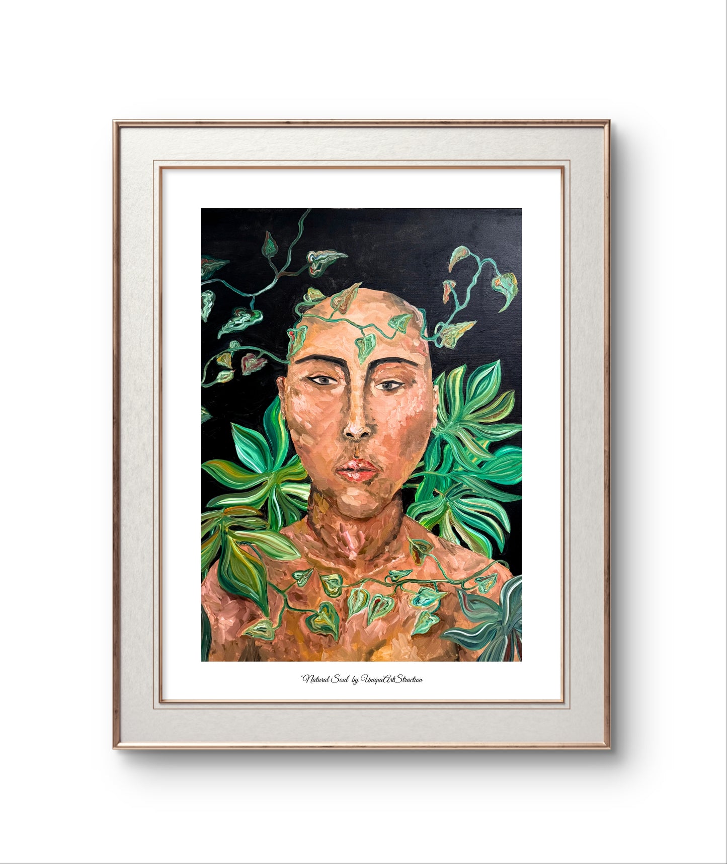 'Natural Soul', Poster Ölmalerei über natürliche Schönheit