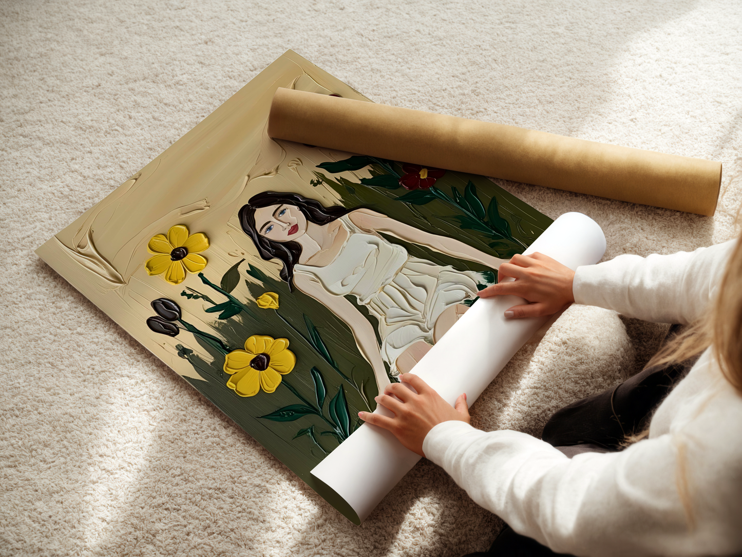'Loving Spring' Poster,  florales Design auf hochwertigem Künstlerpapier