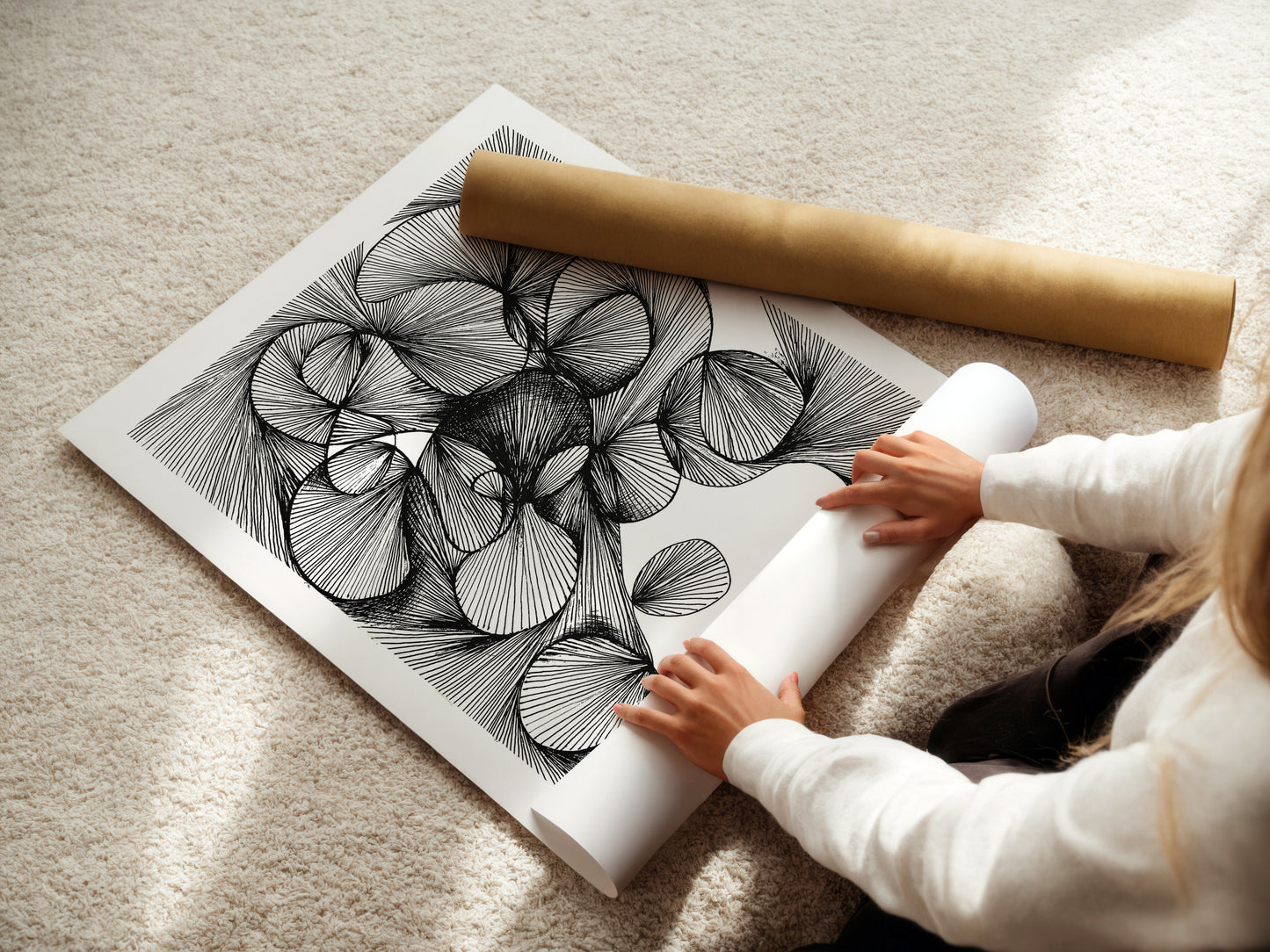 Neurografik Poster, Minimalistische geometrische Wandkunst, Wanddeko Wohnzimmer, ungerahmt, Wall Art, Wall Decor, Trendy Wall Art Prints - Hochwertiges Künstlerpapier, seidenmatt