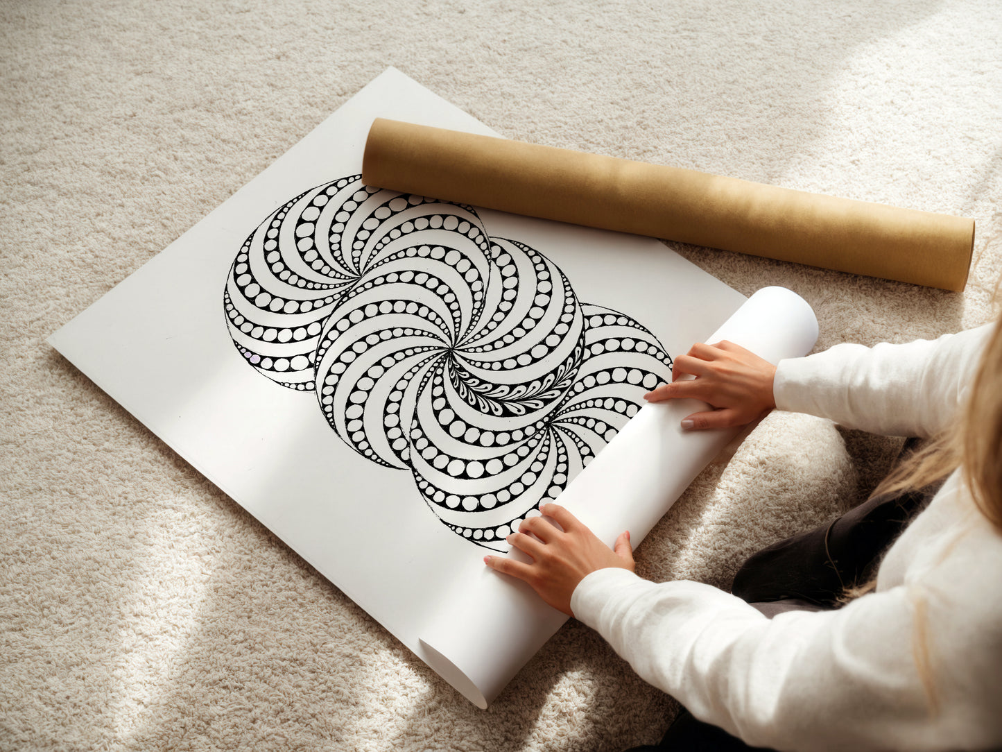 Neurografik Poster, minimalistische geometrische Wandkunst, Handgezeichnete Wanddeko, ungerahmt, Trendy Wall Art, Wall Decor, Wall Art Prints - Hochwertiges Künstlerpapier, seidenmatt