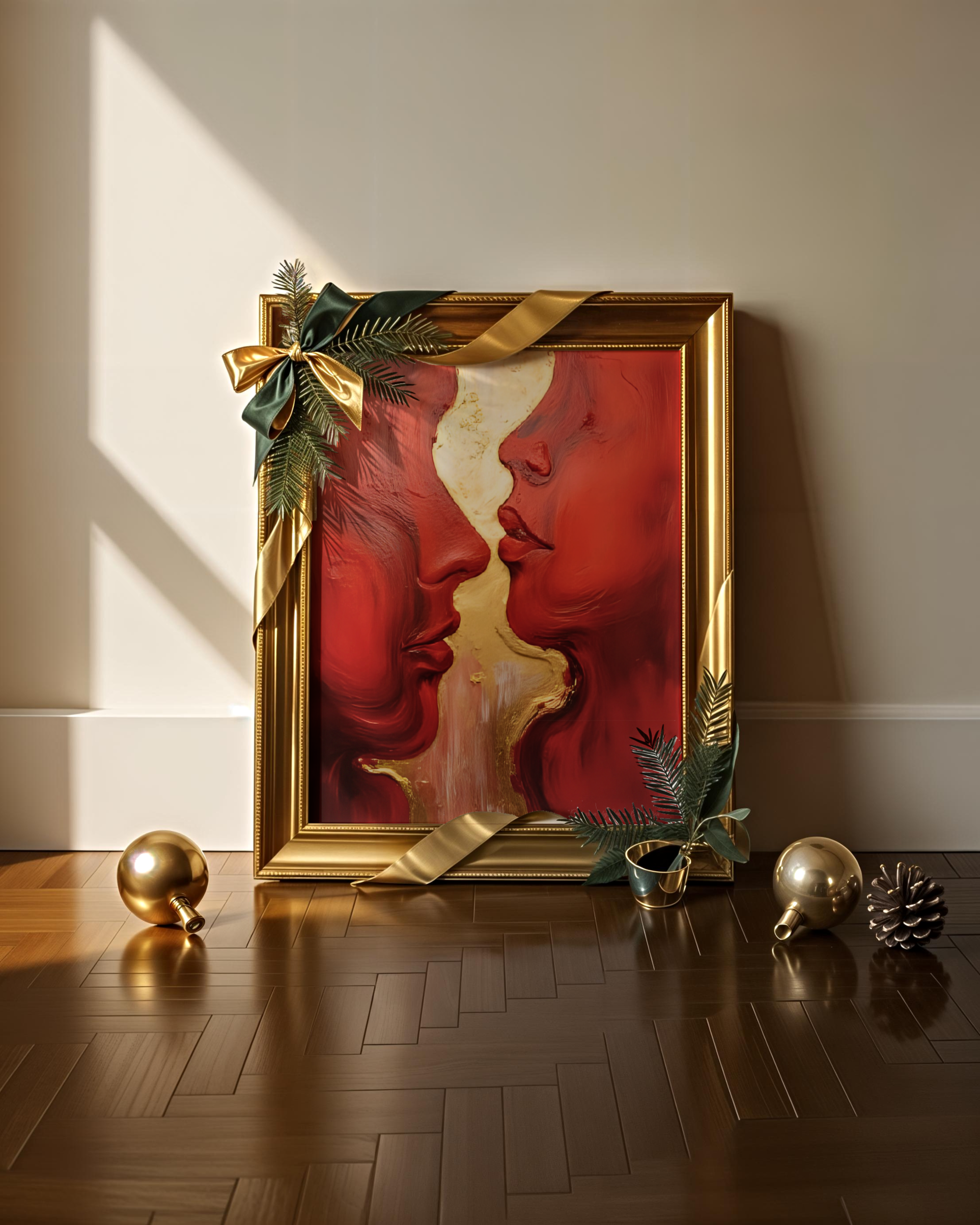 Abstrakte Weihnachtskunst von Unique ArtStraction – Verbindung, Wärme und Achtsamkeit in modernen Farbtönen interpretiert. Winter Poster, Weihnachten Dekoration