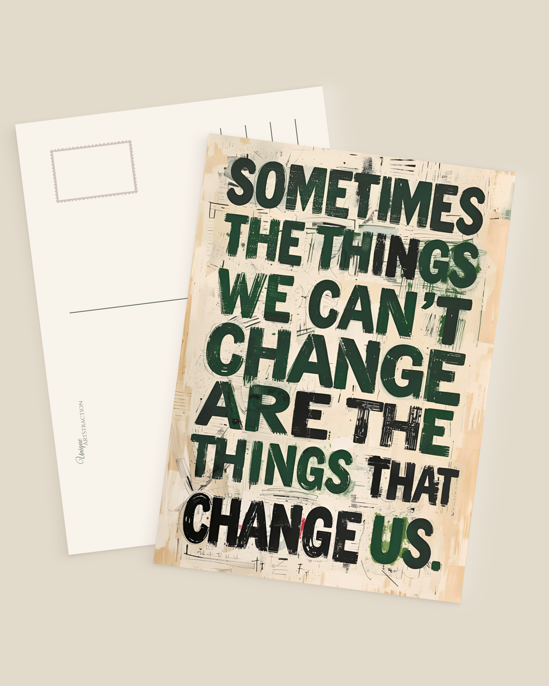 A6 Postkarten mit inspirierenden Zitaten und abstrakter Kunst – motivierende Sprüche über Leben, Achtsamkeit und Selbstreflexion. Perfekt als Geschenk oder zum Aufhängen an Pinnwand oder Kühlschrank, Grußkarte, Postkarten Set