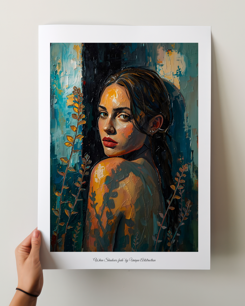 'When Shadows fade' Feminines Porträt Poster über Schönheit