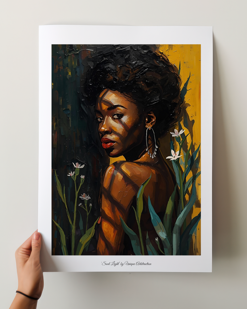 'Soul light' Feminines Porträt Poster für Lebenskraft