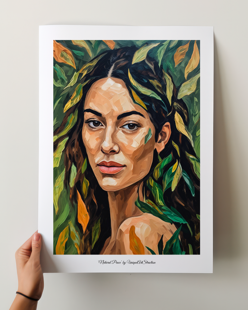 'Natural Peace', Kraftvolles Porträt Poster über Natur & Seele
