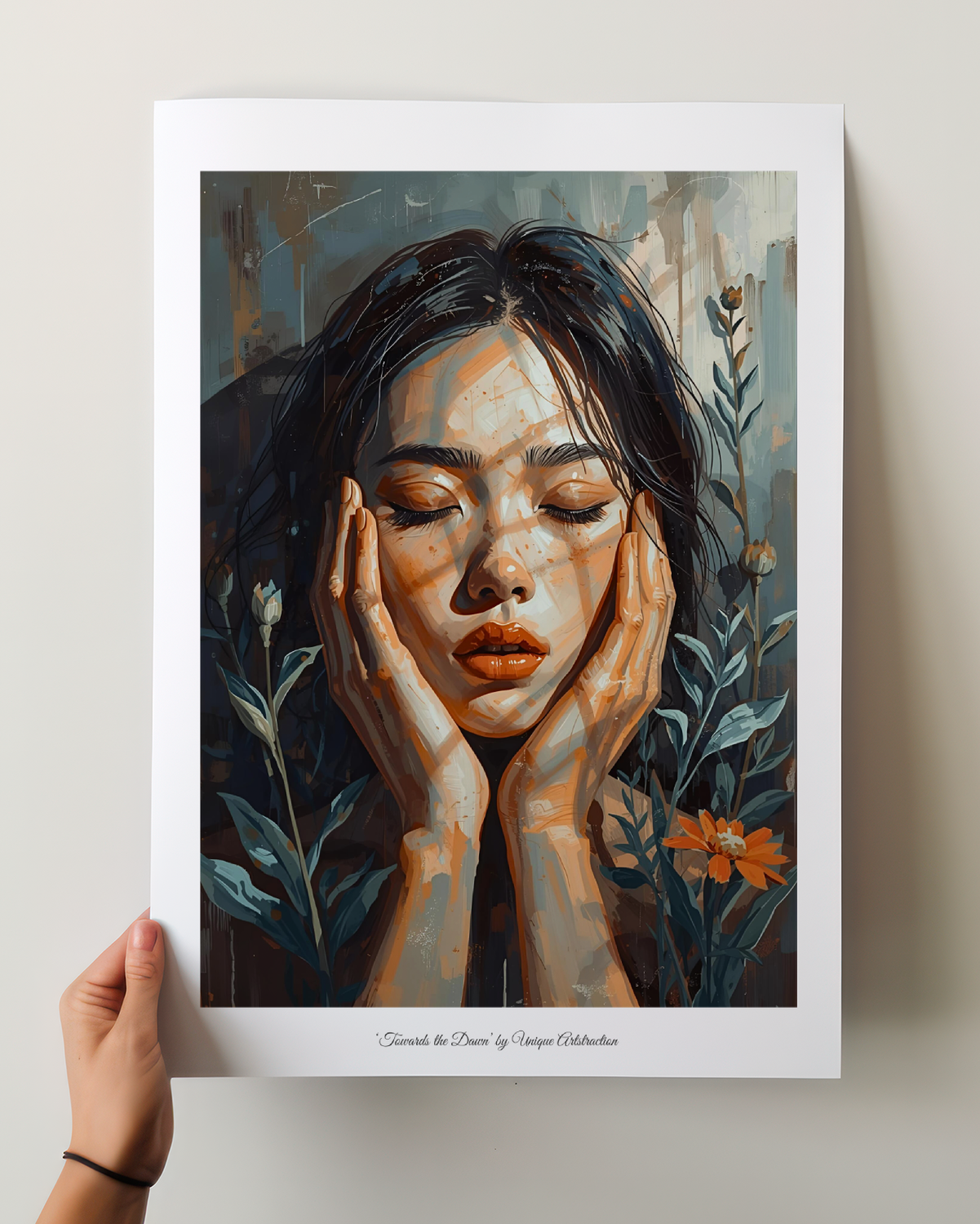 'Towards the Dawn' Feminines Porträt Poster über Entschlossenheit