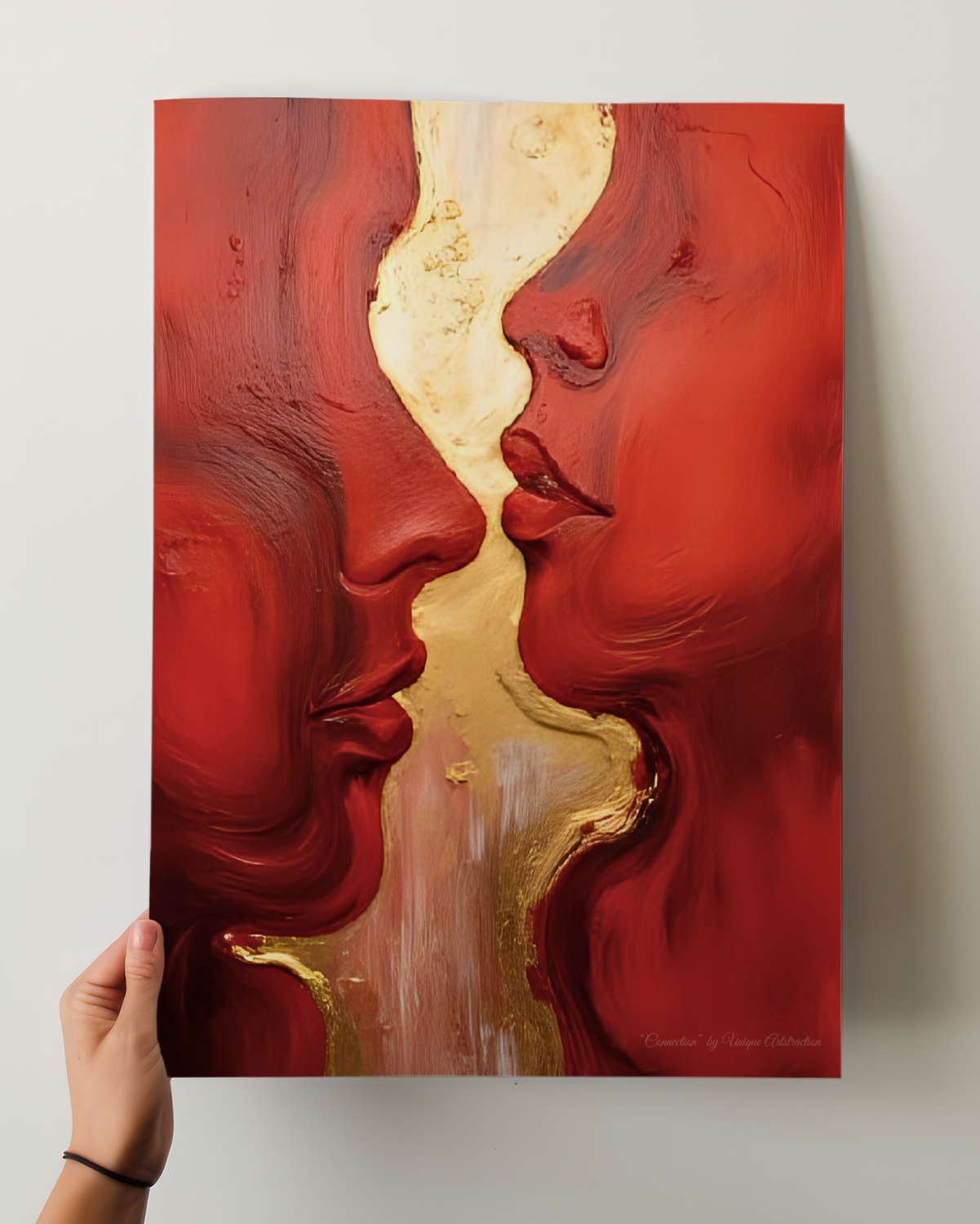 Abstrakte Weihnachtskunst von Unique ArtStraction – Verbindung, Wärme und Achtsamkeit in modernen Farbtönen interpretiert. Winter Poster, Weihnachten Dekoration, ungerahmtes Poster