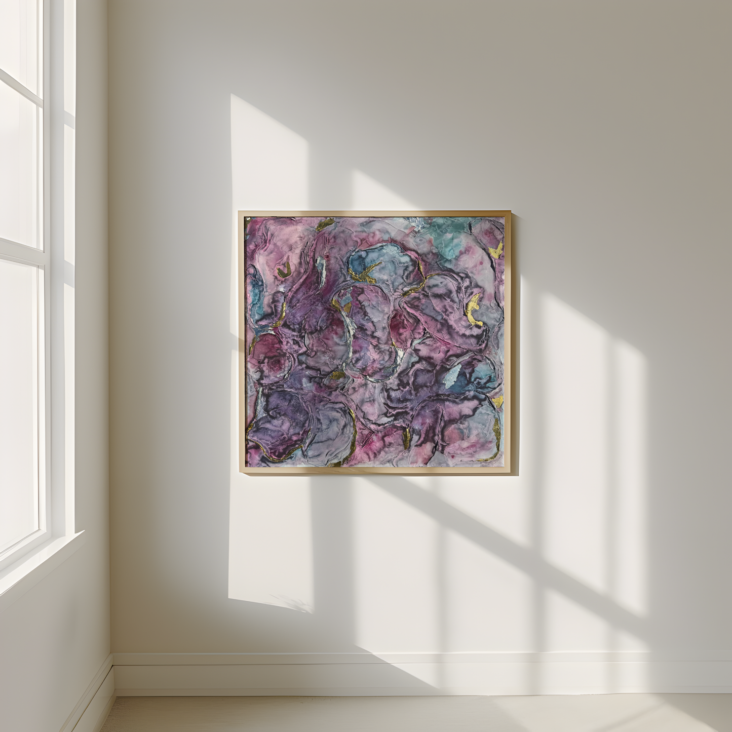 'Purple Love' Print,  Gedruckte Acrylmalerei auf hochwertigem Künstlerpapier, seidenmatt
