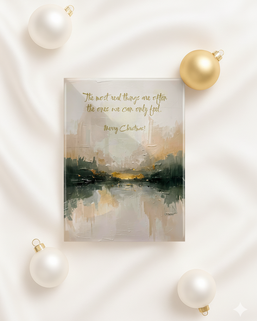 A6 Weihnachtskarten, hochwertige Weihnachtskarten zum Aufhängen oder verschenken. Kunstkarten mit inspirierenden Zitaten von Unique ArtStraction – abstrakte Kunst, liebevolle Sprüche, kleine Gesten für die Liebsten