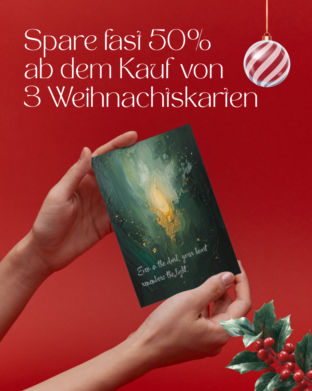 A6 Weihnachtskarten, hochwertige Weihnachtskarten zum Aufhängen oder verschenken. Kunstkarten mit inspirierenden Zitaten von Unique ArtStraction – abstrakte Kunst, liebevolle Sprüche, kleine Gesten für die Liebsten, Sparen im Set, Weihnachts Angebot, Black Week, November Sale