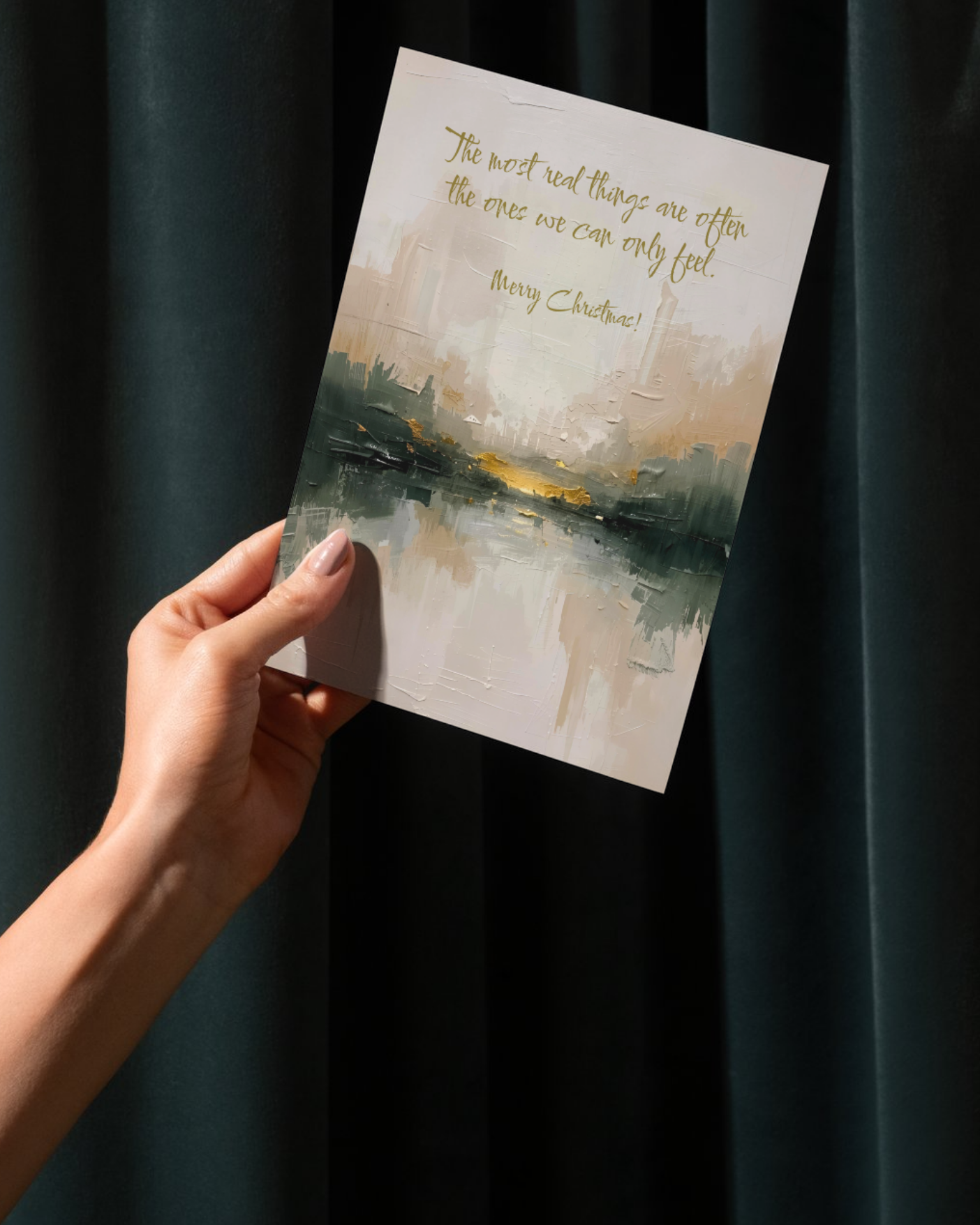 A6 Weihnachtskarten, hochwertige Weihnachtskarten zum Aufhängen oder verschenken. Kunstkarten mit inspirierenden Zitaten von Unique ArtStraction – abstrakte Kunst, liebevolle Sprüche, kleine Gesten für die Liebsten