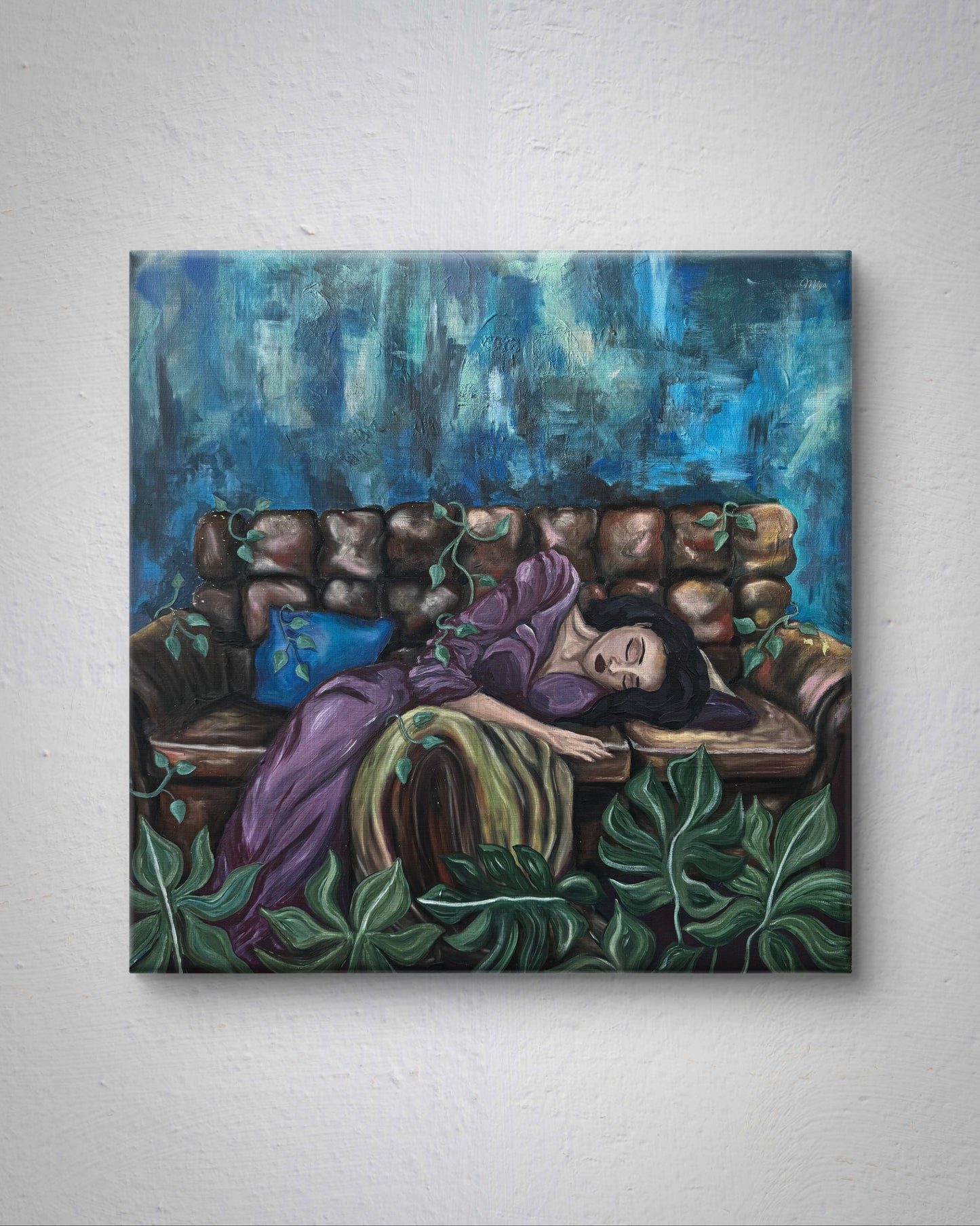 'Lonely Soul', abstrakte Acrylmalerei auf Leinwand