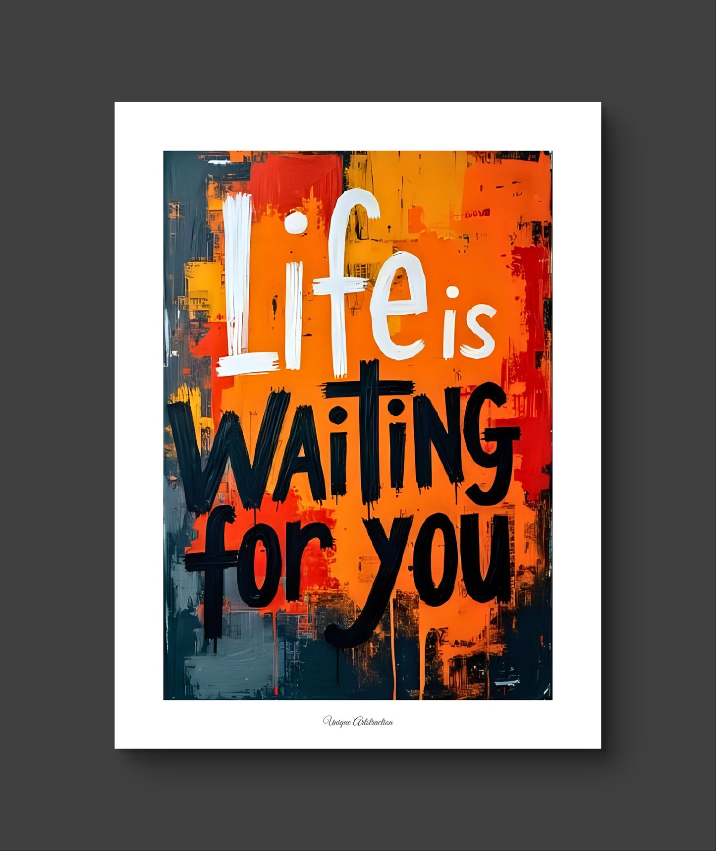'Life is waiting..' Inspirierendes Sprüche Poster