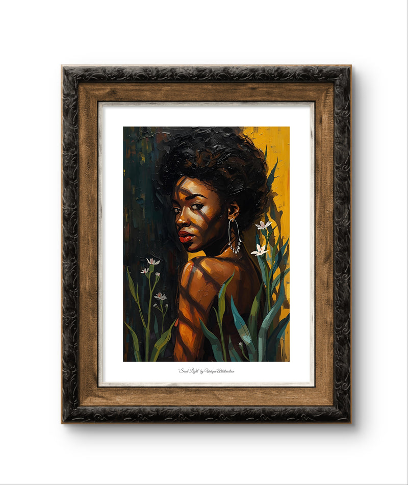 'Soul light' Feminines Porträt Poster für Lebenskraft