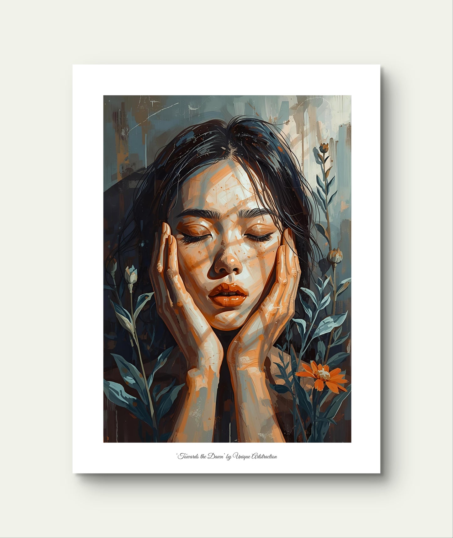'Towards the Dawn' Feminines Porträt Poster über Entschlossenheit