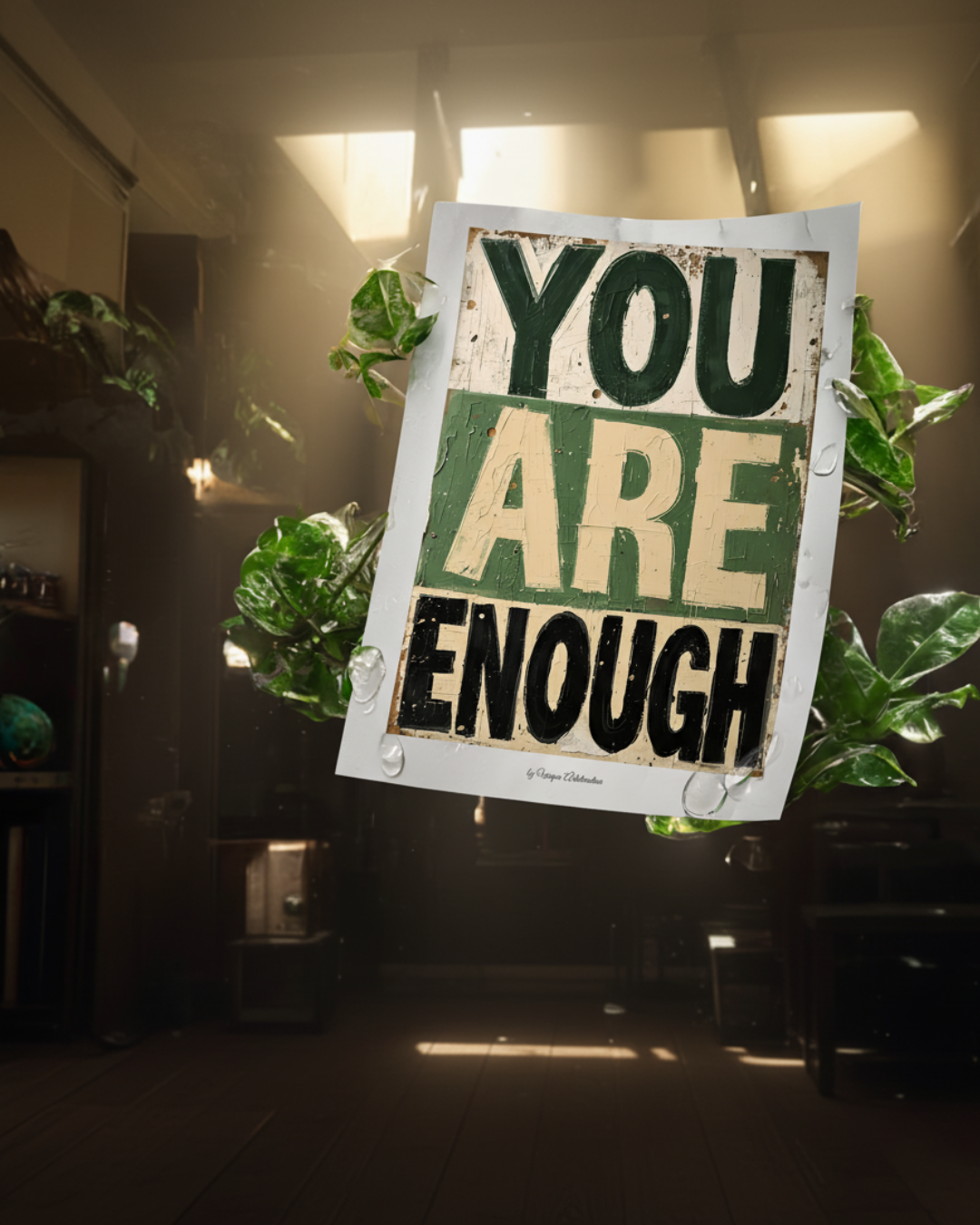 'Your are enough' Motivierendes Poster über Selbstliebe