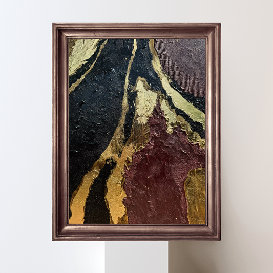 'Goldene Tiefe' Print, Gedruckte Acrylmalerei ungerahmt - Hochwertiges Künstlerpapier, seidenmatt