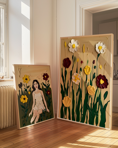 Flowers of Spring Poster, Florales Acyrlbild, Blumenmotiv, Frühling Poster, Abstrakte Wandkunst,  ungerahmt; Wall Art, Home Decor, Art Prints - Hochwertiges Künstlerpapier, seidenmatt