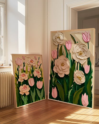 Flowers of Spring Poster, Florales Acyrlbild, Blumenmotiv, Frühling Poster, Abstrakte Wandkunst,  ungerahmt; Wall Art, Home Decor, Art Prints